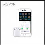 Bluetooth-навушники Aspor AirPods S4004 wireless charger кейс із бездротовою зарядкою, Оригінал!, фото 6