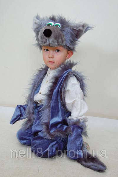Карнавальный костюм Волк, Волчонок, детский костюм Волка велюровый 104 - фото 1 - id-p1294529001