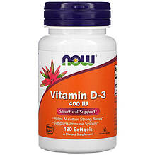 Вітамін D3 NOW Foods "Vitamin D3" 400 МО (180 гелевих капсул)