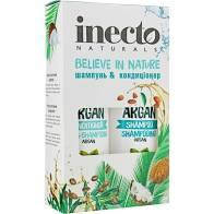 Набір зволожувальний шампунь + кондиціонер для блиску волосся з аргановою олією Inecto Naturals 500+500 мл