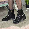 Черевики жіночі замшеві на невисокому стійкому каблуці, фото 4