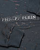 Світшот чоловічий т сірий PHILIPP PLEIN з великим патчем FUME L(Р) 20-520-012, фото 5