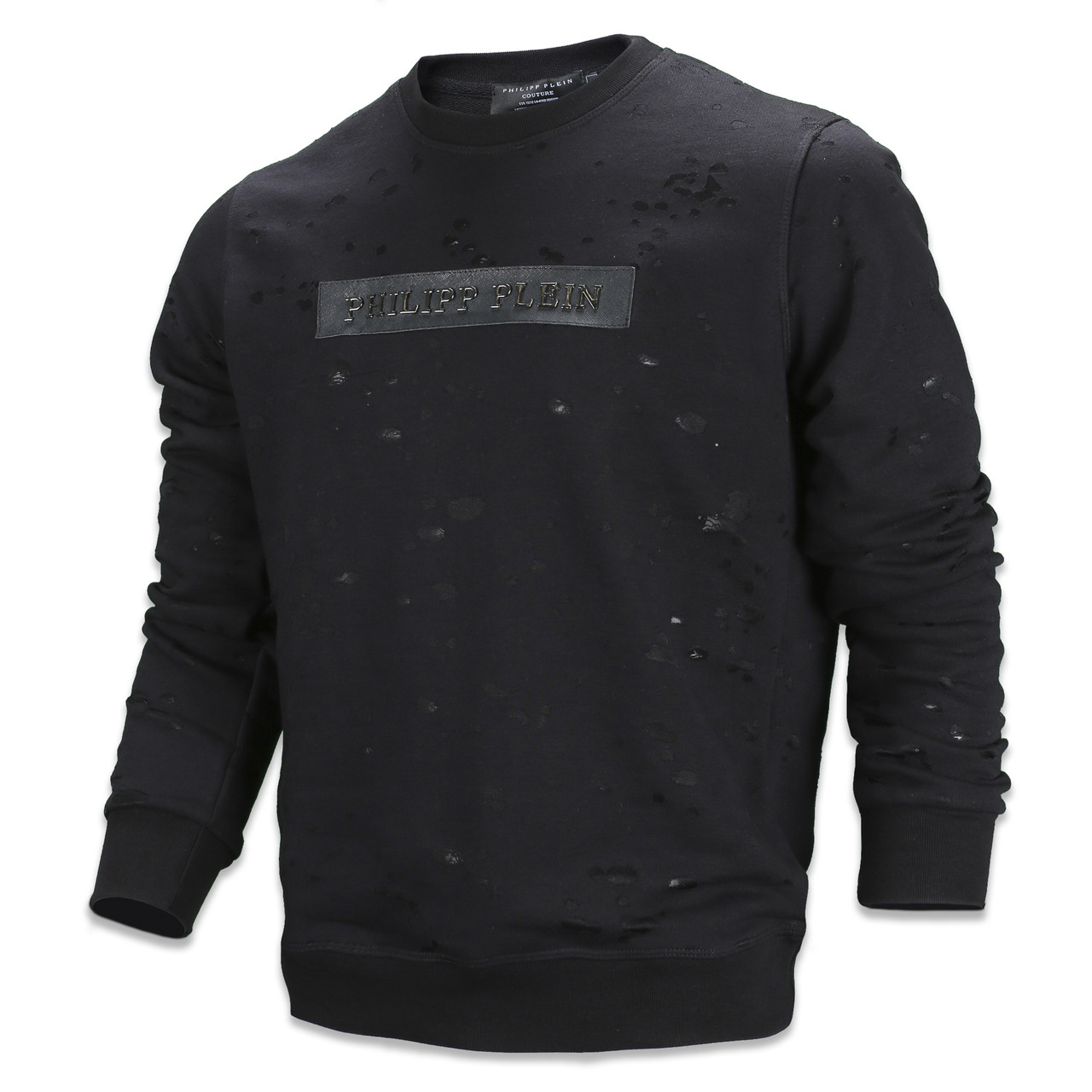 Світшот чоловічий чорний PHILIPP PLEIN з великим патчем BLK L (Р) 20-520-012