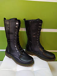STTOPA демі зима. Висота 29 см. Розміри 40-45. Чоботи Берці великих розмірів шкіряні. 197-4045-29 Чорні
