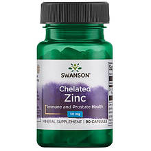 Хелат цинку, Swanson Albion Zinc Chelated 30 мг 90 капсул