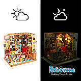 Міні-інтер'єрна модель ручної роботи Robotime Бібліотека, фото 5