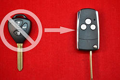 Ключ Toyota викидний 3 кнопки вигляд NEW HROME