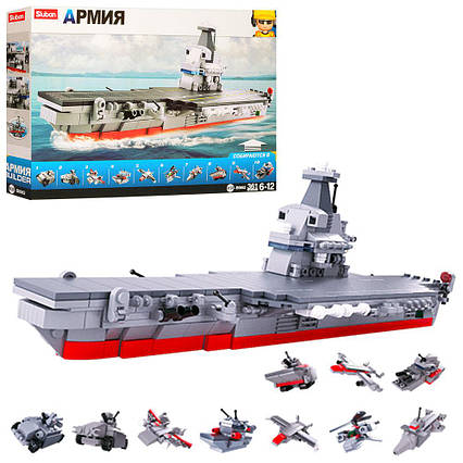 Конструктор армія, 10в1(корабель,транспорт), 361 деталей SLUBAN M38-B0662