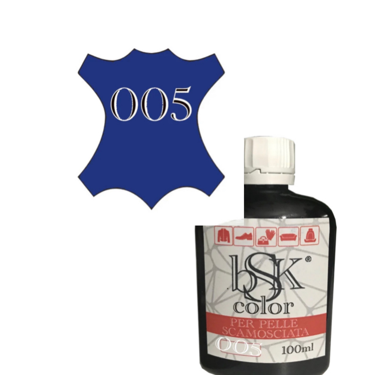 Фарба для гладкої шкіри "BSK color" синя електрик кольору 100 мл
