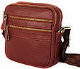 Сумка кожаная на пояс и плече, рыжая, фото 2