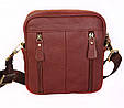Сумка кожаная на пояс и плече, рыжая, фото 5
