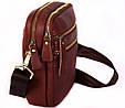 Сумка кожаная на пояс и плече, рыжая, фото 6