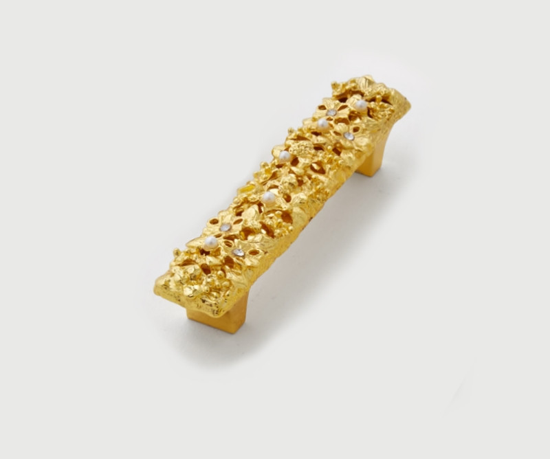 Ручка-скоба Exclusive з кристалами MONE GOLD 6806-96KRG золото 96 мм