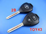 Ключ Toyota RAV4, Corolla корпус 2 кнопки Лезо Toy43 NEW, фото 2