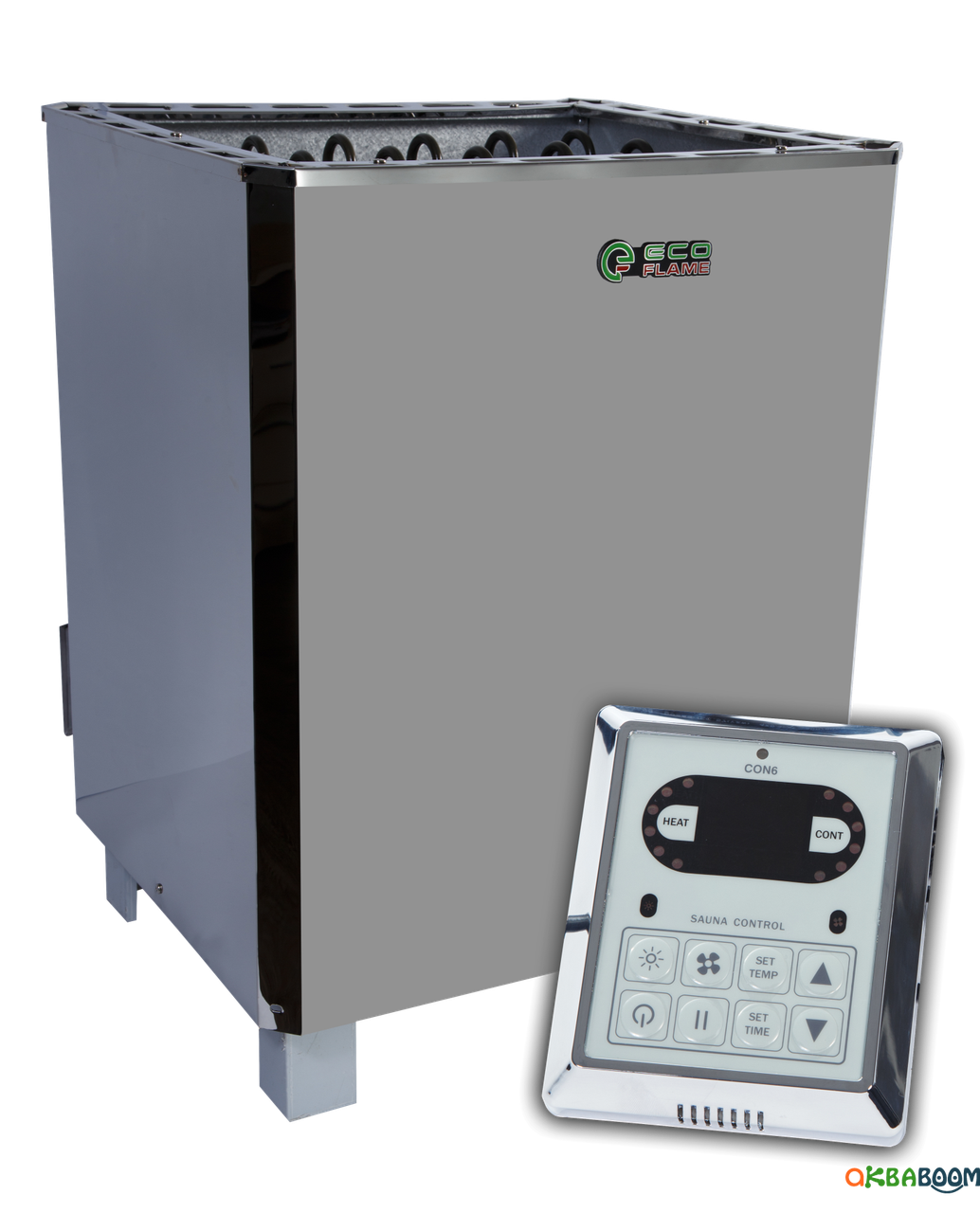 Електрокам'янка для лазні та сауни EcoFlame SAM - D15 + пульт CON6 ( 15 кВт, до 24м3, з виносним пультом), 14-24 м3, 15 квт, 380,