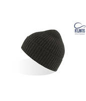 Вязаная шапка ребристая с отворотом темно-серая 4951-ГЛ