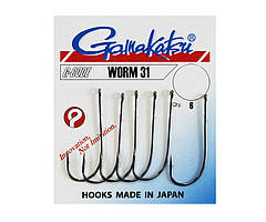 Гачок Gamakatsu Worm Single 31 Black No4 6 шт.