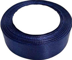 Стрічка атласна 25мм (2,5 см) колір темно-синій (33м. в рулоні)