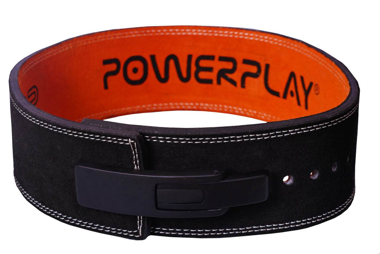 Пояс для важкої пауерліфтингу PowerPlay 5175 шкіряний Чорно-Помаранчевий M