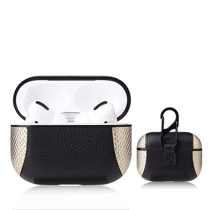Чохол для навушників Apple AirPods Pro Alitek Snake Skin Gold/Black + карабін, фото 1