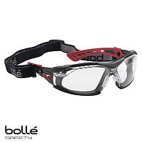 Захисні окуляри BOLLE RUSH+ відкритого типу з ремінцем. Полікарбонатне скло.