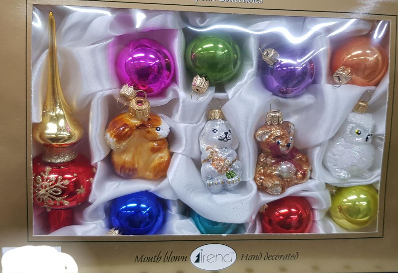 Набір різдвяних іграшок + верхівка Irena