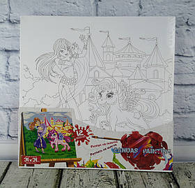 Розпис по полотну Canvas Painting 31*31 см "Дівчинка та поні" PX-05-01 Danko-Toys Україна