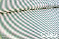 Ткань сатин Полоска зеленая 5 мм