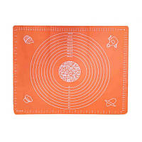 Силиконовый коврик для раскатки и выпечки теста 40 х 50 см оранжевый Genes 2186