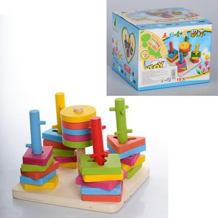 Дерев'яна іграшка пірамідка-ключ Fun Toys MD 0061, фото 1