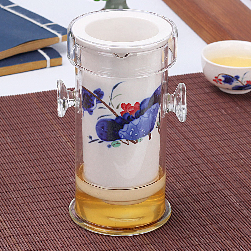Фільтр колба для заварювання чаю скло з керамікою