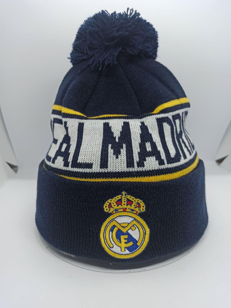 Шапка з бубоном Real Madrid Реал Мадрид Темно-синя