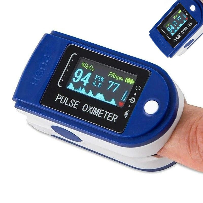 Електронний пульсометр оксиметр на палець Вимірювач пульсу Pulse Oximeter