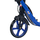 Двоколісний складаний алюмінієвий міської самокат з ручним гальмом Maraton Concept 210 (синій), фото 4