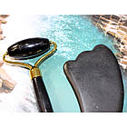 Ролик для особи і скребок гуаша з Обсидиант JADE ROLLER, фото 5
