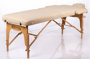 Складаний стіл для масажу регулюванням висоти на дерев'яній основі двосекційний RESTPRO Memory 2 Беж