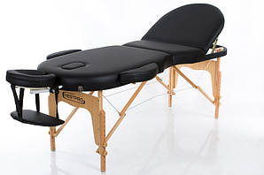 Кушетка масажна розбірна Стіл складаний масажний 3-х секційний дерев'яний RESTPRO VIP OVAL 3 чорний колір