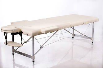 Масажна канапка складана переносна стіл для масажу двосекційний алюмінієвий RESTPRO® ALU 2 (L) Беж