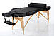 Складаний масажний стіл дерев'яний з округленими кутами 2-х секційний RESTPRO VIP OVAL 2 Чорний, фото 2