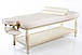 Стаціонарний масажний стіл регулювання висоти дерев'яної основи RESTPRO Classic-Flat Бежевий, фото 2