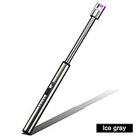 Универсальная гибкая кухонная импульсная USB зажигалка для плиты мангала и другого цвет Ice gray