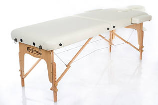 Складаний масажний стіл 2 секції каркас дерев'яний з регулюванням висоти колір ваніль RESTPRO VIP 2