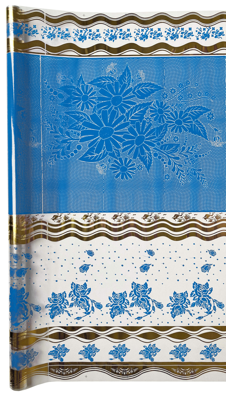 Плівка тонована Квіти блакитна 60 см х 9 метрів, фото 1