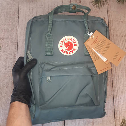 Крутий Рюкзак Fjallraven Kanken Classic стилі, Зелений Ліс Cream Green 16 літрів (Поліестер) Живі фото, фото 2