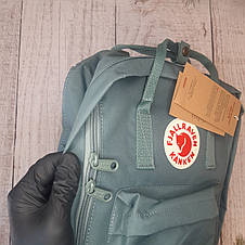 Крутий Рюкзак Fjallraven Kanken Classic стилі, Зелений Ліс Cream Green 16 літрів (Поліестер) Живі фото, фото 2