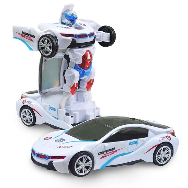 Машинка трансформер Deform Robot музична світиться Біла