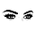 Вінілова наклейка Брови та очі (густі вії жіночий погляд декор у салон краси) матова 1200х450 мм, фото 2