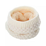 Утеплений жіночий снуд, хомут в'язаний з хутром для дівчинки, бафф великої в'язки з хутряною підкладкою, фото 7