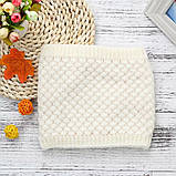 Утеплений жіночий снуд, хомут в'язаний з хутром для дівчинки, бафф великої в'язки з хутряною підкладкою, фото 8