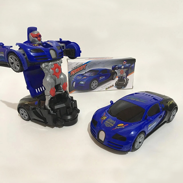 Машинка трансформер Deform Robot музична світиться Синя